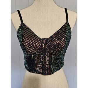 Erinaco Dressy Sequined Crop / Tank Top. Size S